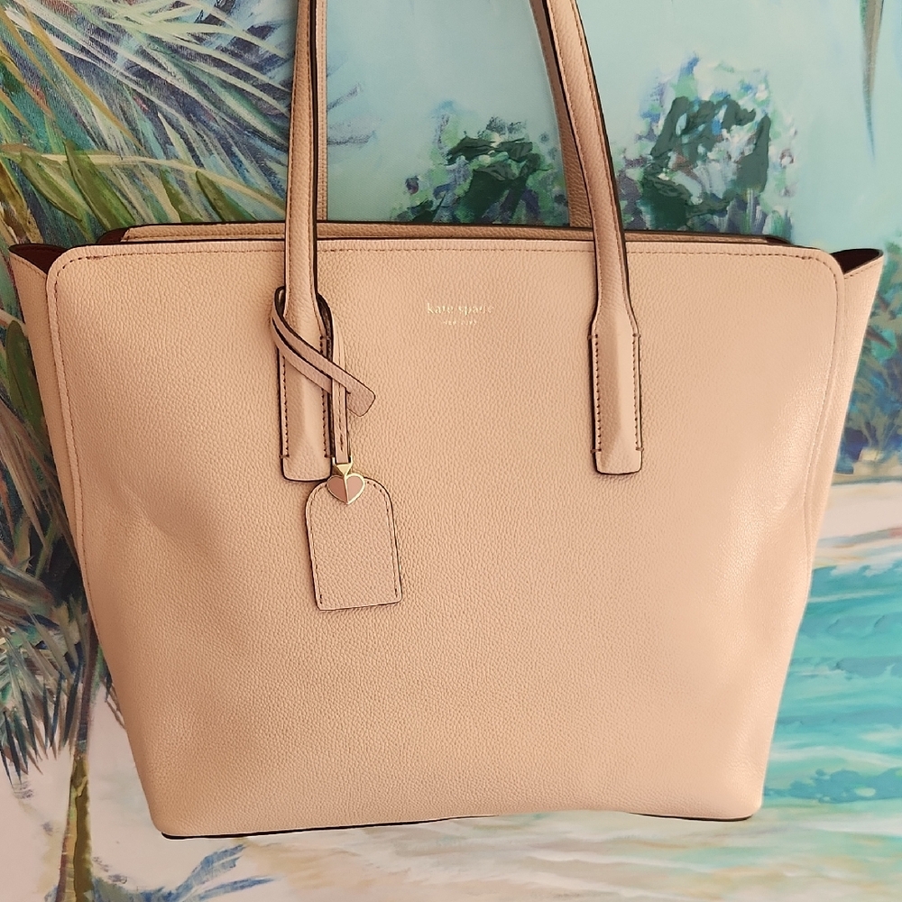 Kate Spade Dusty Rose Light Pink Leather Tote..Gorgeous Big Bag!